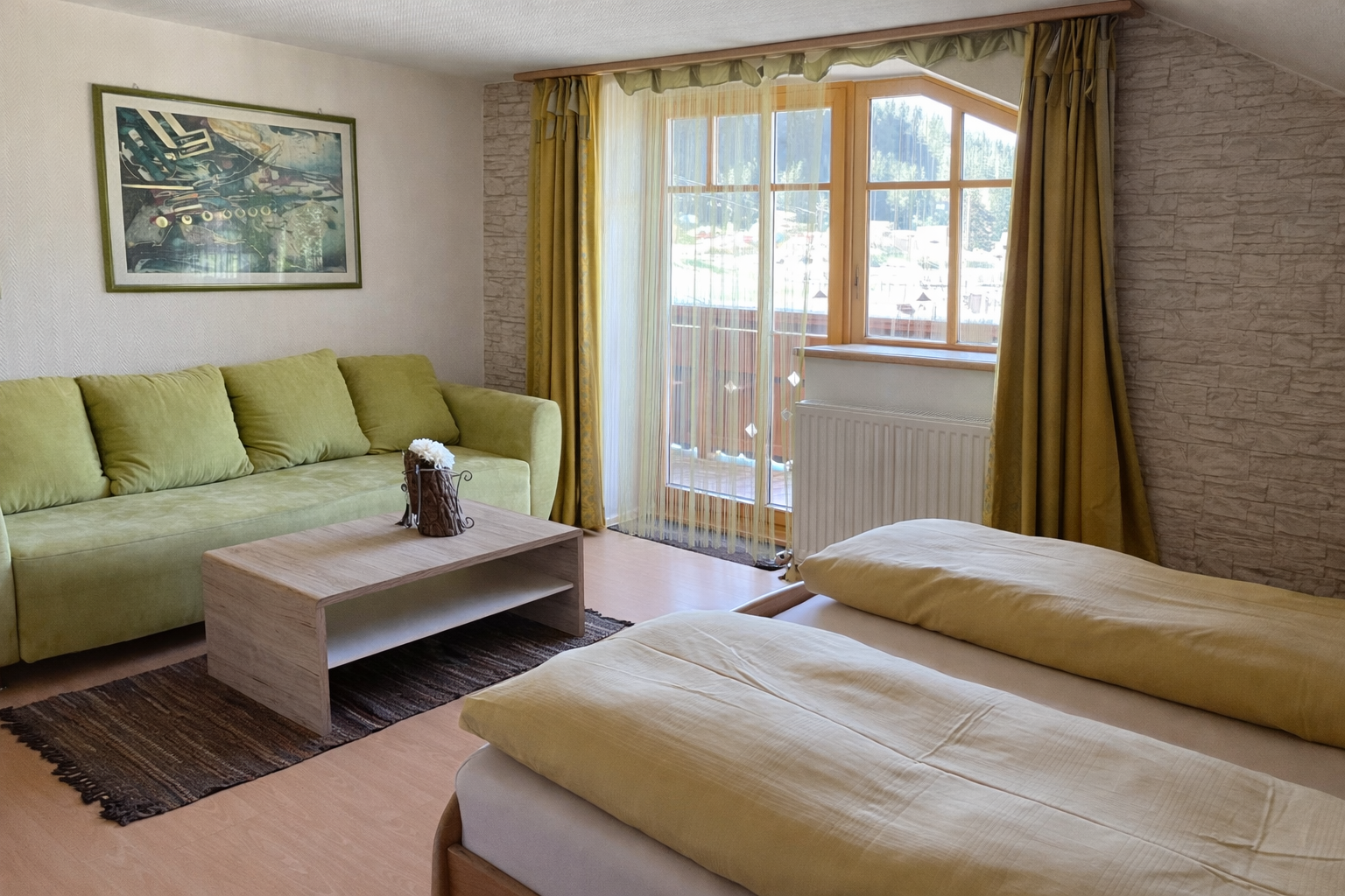 Ansicht Appartement 6 im Landhaus am Hügel mit Doppelbett