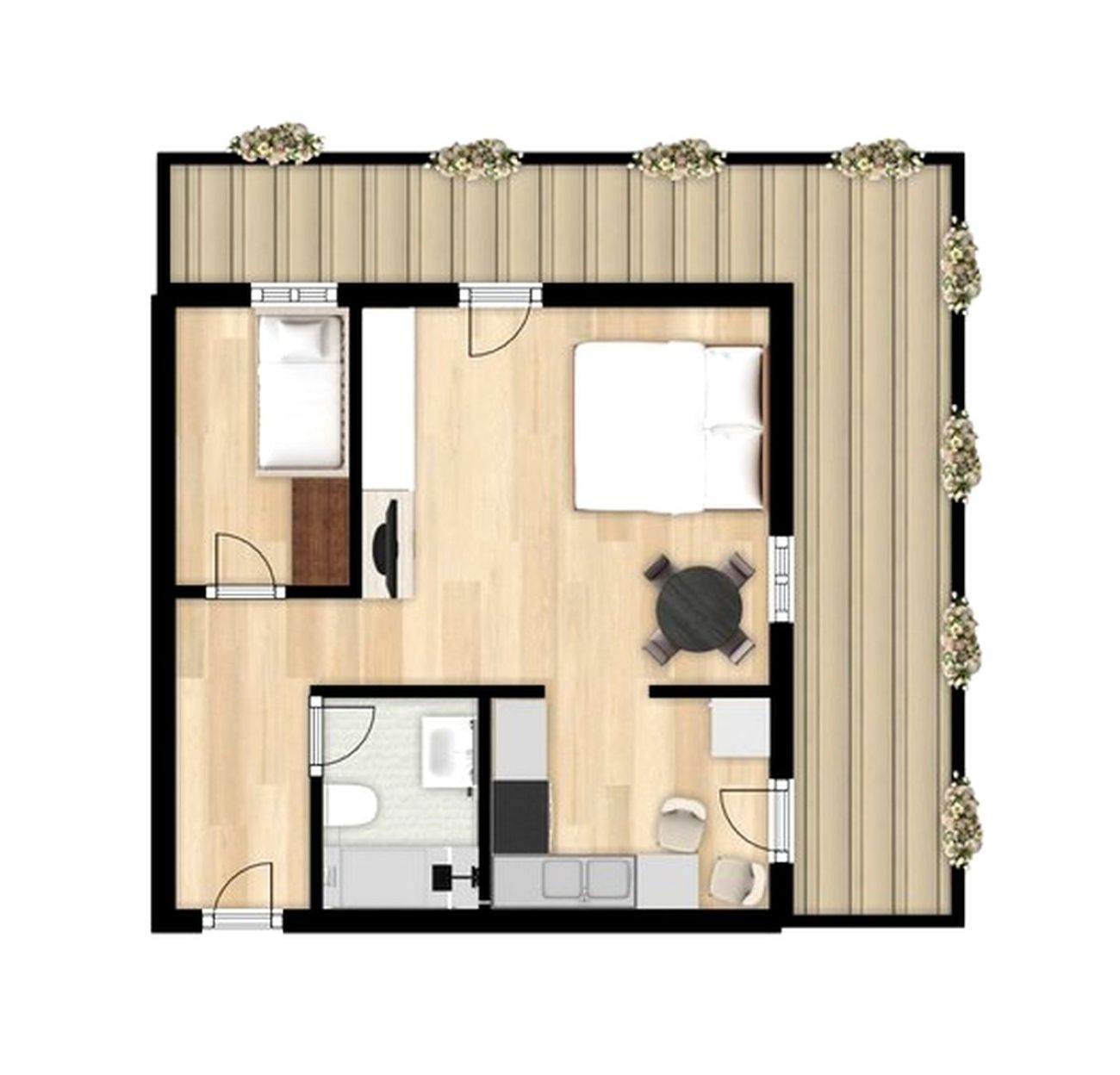 Grundriss von Appartement 5 im Landhaus am Hügel mit Raumaufteilung